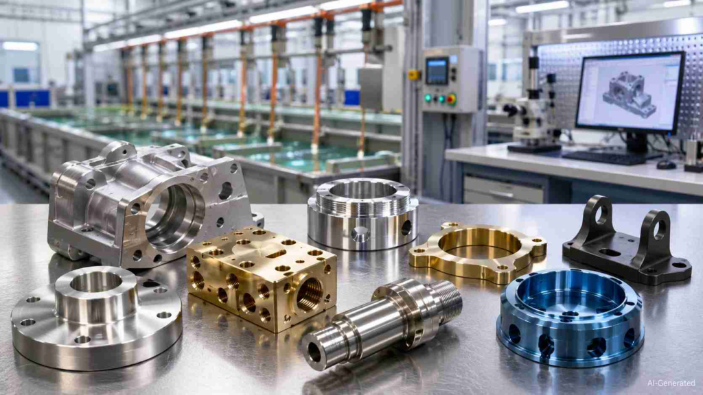 Huacheng Hardware one-stop surface finishing services including anodizing, plating,and powder coating for custom CNC machined metal parts