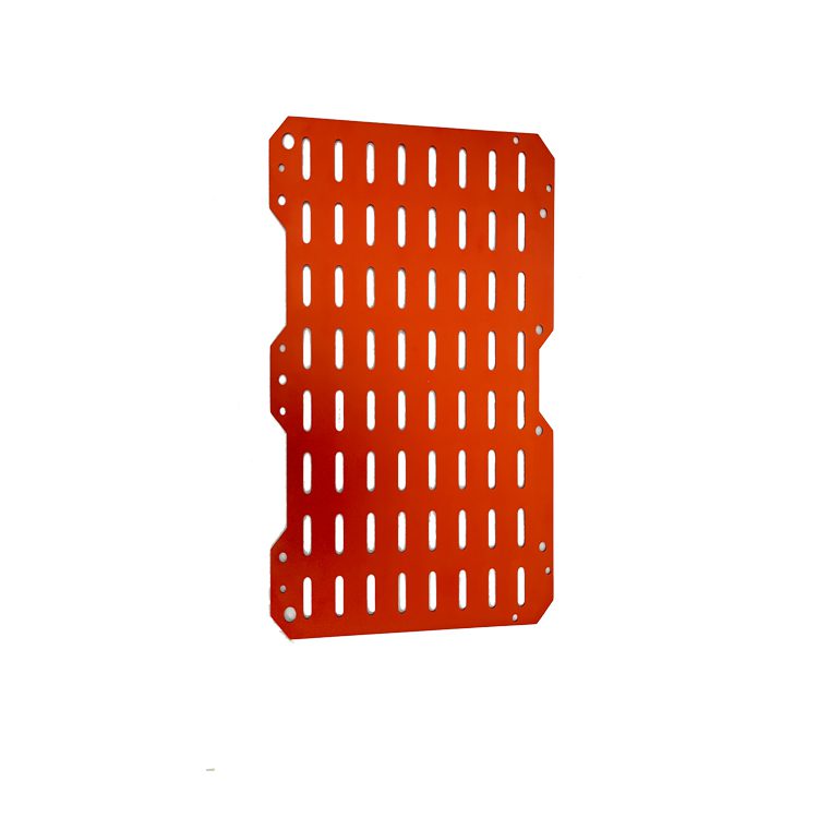 laser cutting aluminium sheet board with red anodized